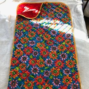 EUC Happi Nappi Quilted Fleece Lined Floral Nap Sleeping Mat Pad Bag Daycare PK